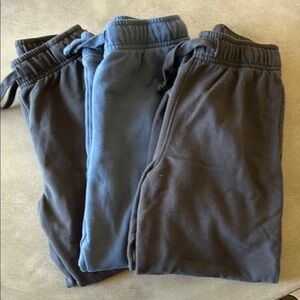 Kids' Cozy Sweatpants Trio - Black, Blue, and Gray